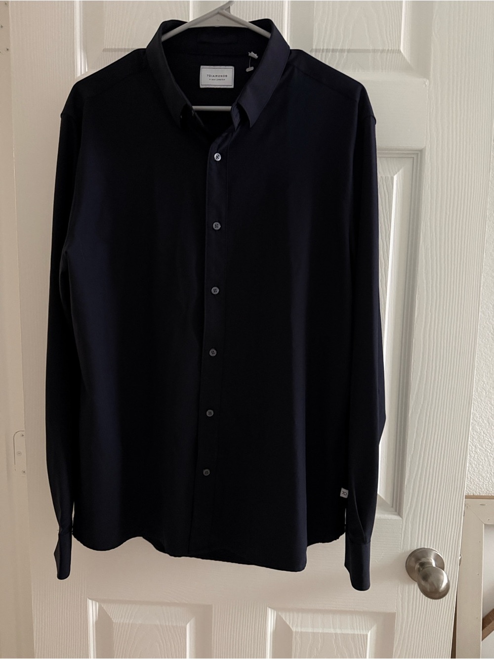 7 Diamonds Men's Black Button-Up Shirt